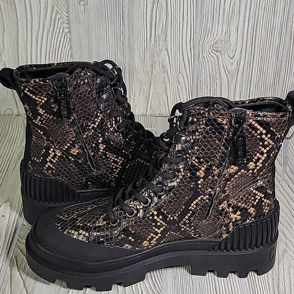 Circus by Sam Edelman Indy Combat Boot Snake Print Womens Size 5 NEW - Picture 12 of 13